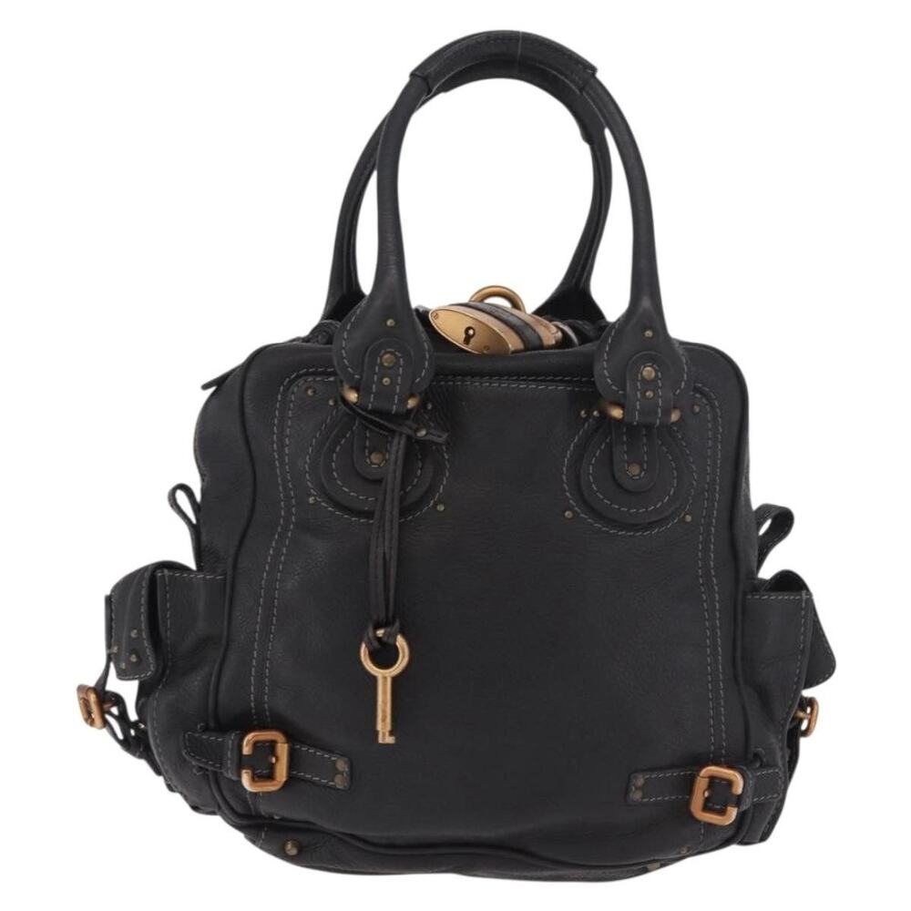 Chloe Leather Paddington Handbag Black
